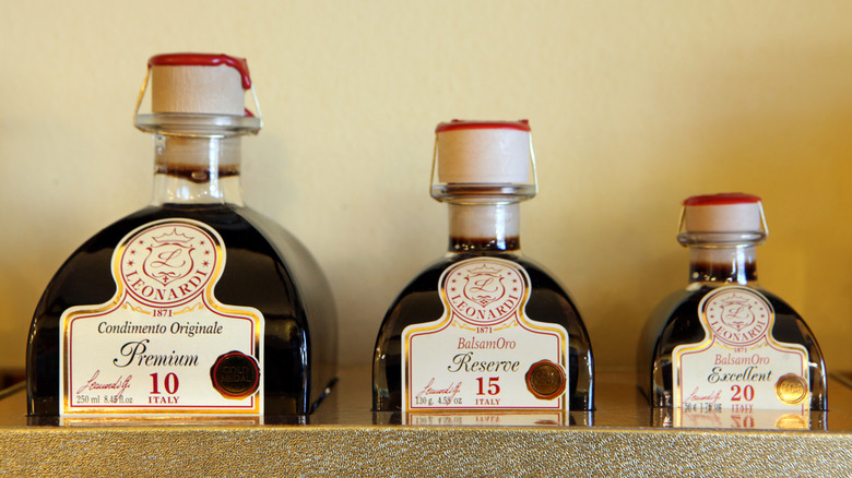 Three aged bottles of authentic balsamic vinegar 