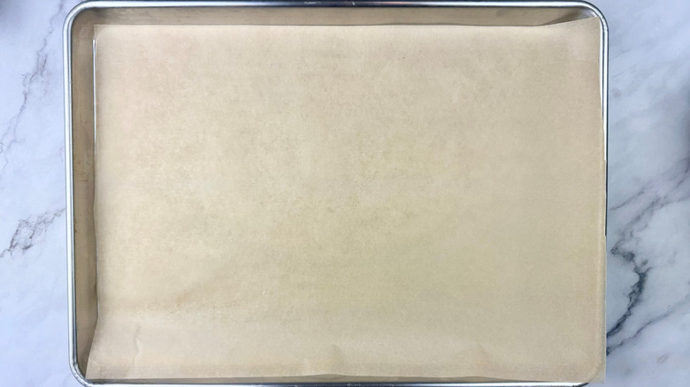 baking sheet lined with parchment paper