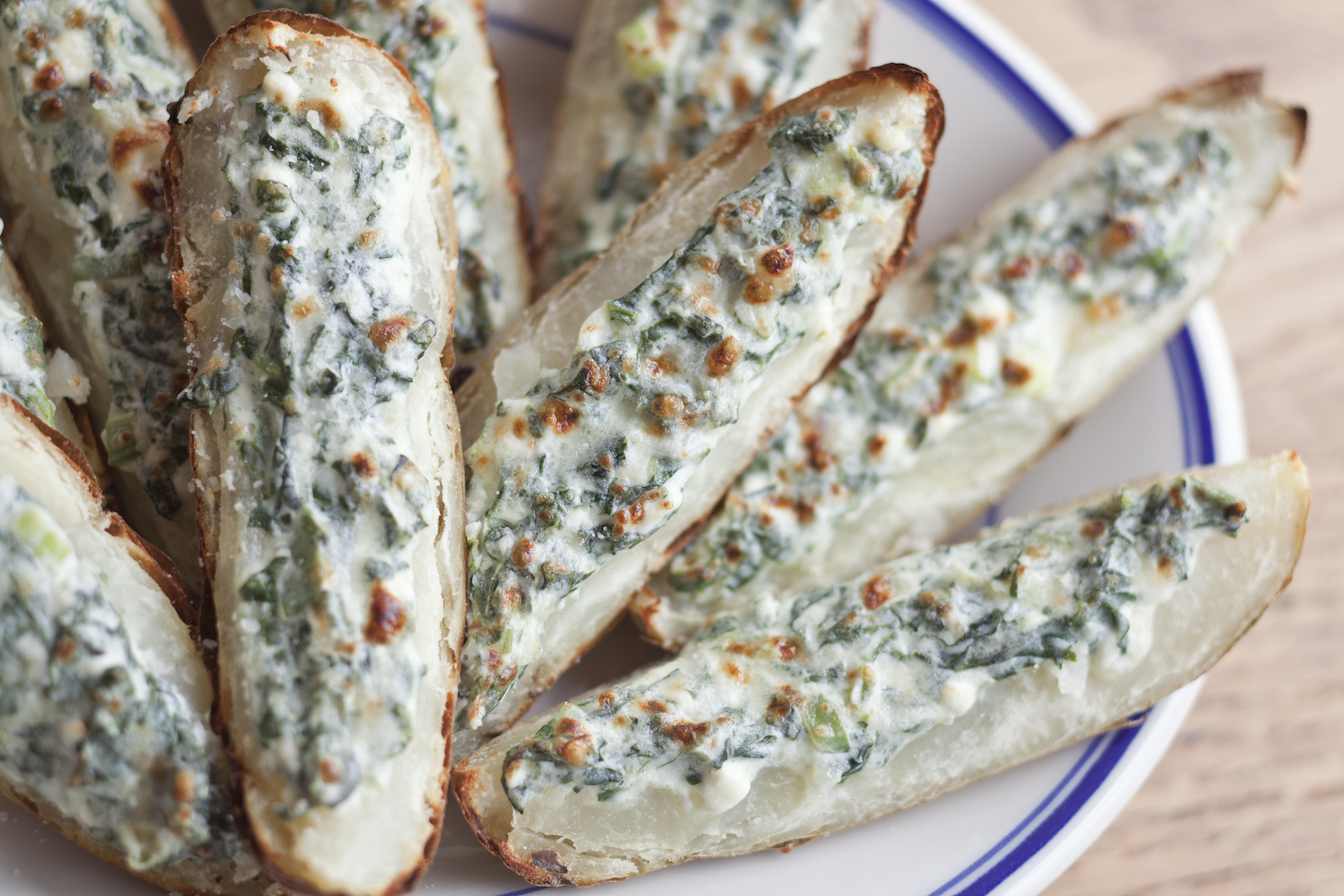 spinach and feta potato skins